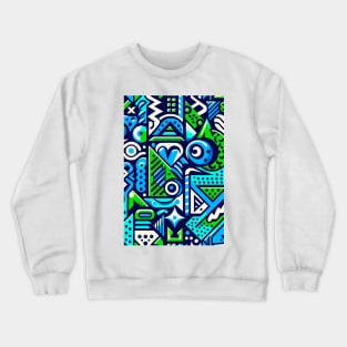 Abstract Colorful 90s Pattern Crewneck Sweatshirt